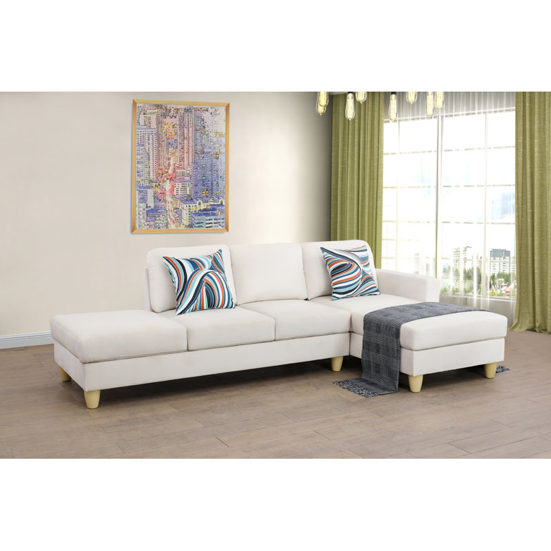 Canapé et méridienne en microfibre Strom, Accoudoir à droite (vu de face), Microfibre blanche
