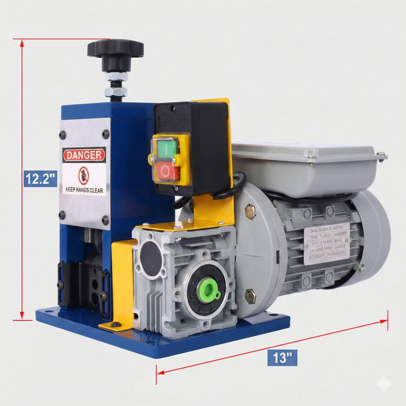 Pince à dénuder automatique, poignées en fils de cuivre de 0,06 à 1 pouce, dénudeur motorisé pour le recyclage des fils électriques (7/0 à 15 AWG), outil électrique pour le bricolage