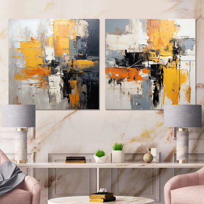 Cordarro - Abstract Collages Metal Prints Square Set Of 2