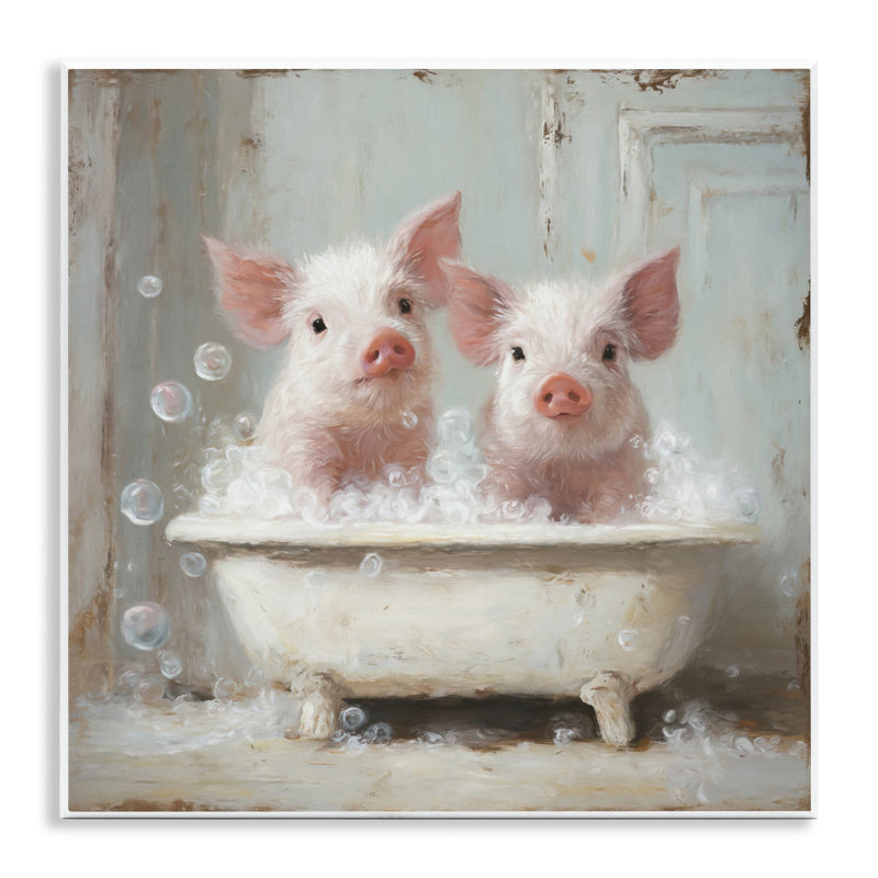 Plaque murale pour salle de bain «Piglet Bubble», design par Tina LeCour