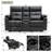 68.9" Pillow Top Arm Power Reclining Loveseat with Heat and Massage For Living Room-844088553