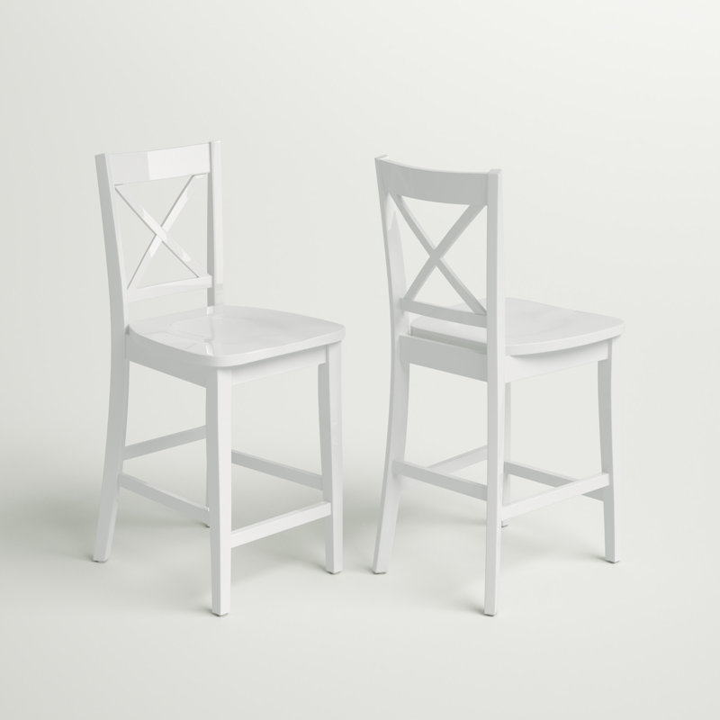 Solid Wood Counter Stool, Gray