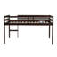 Lit mezzanine double en bois d'hévéa avec échelle, blanc-1852271506