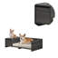 Lit pour animaux de compagnie moderne et confortable avec coussin et compartiment de rangement latéral Esme