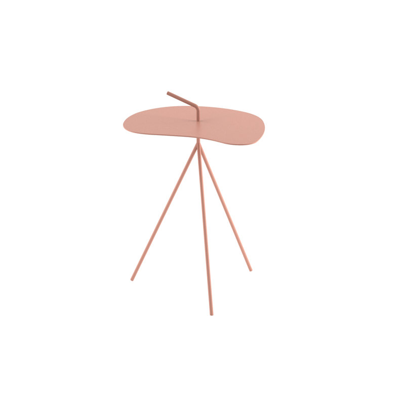 Scheller Pedestal End Table, Beige Red