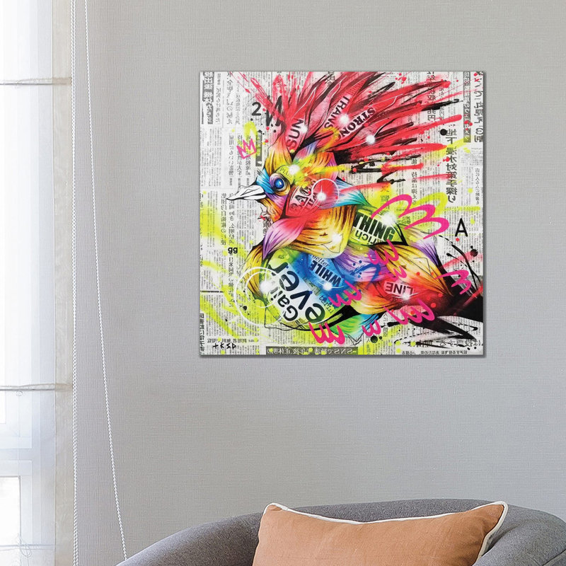 Akaitori par Taka Sudo - impression d'art graphique, H 26 po x l 26 po x P 1,5 po, Aucun mat, Toile tendue