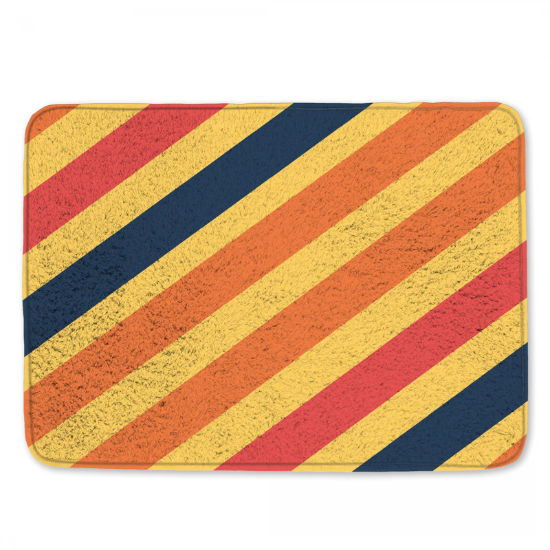 Tapis de bain à rayures diagonales, L 34 po x L 21 po