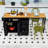 Rolling Kitchen Island with 3 Drawers, Extendable Table, Power Outlet and Storage Cabinet-526189684