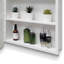 Armoire à pharmacie 24 po x 32 po à fixation murale ou encastrée en métal blanc avec miroir
