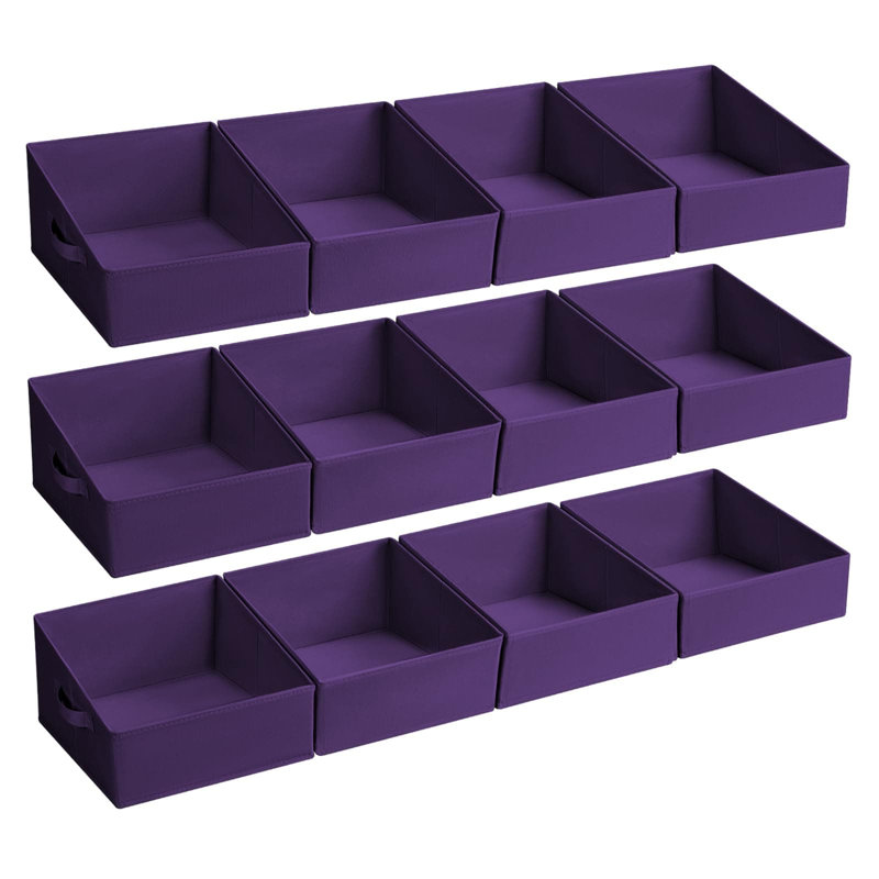 Fabric Storage Bins 12 Pack - Collapsible Closet Organizer Baskets With Handles, Sturdy Shelf Cubes For Clothes, Toys, Books, Towels And Home Organization