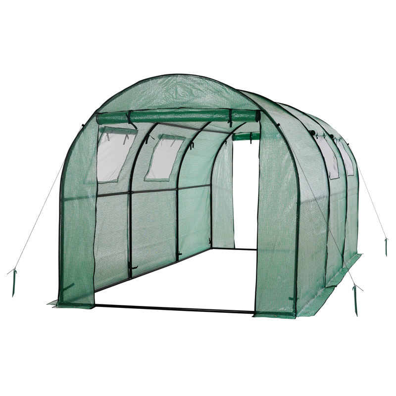 Machrus Ogrow Deluxe Walk-In Tunnel Greenhouse, Green