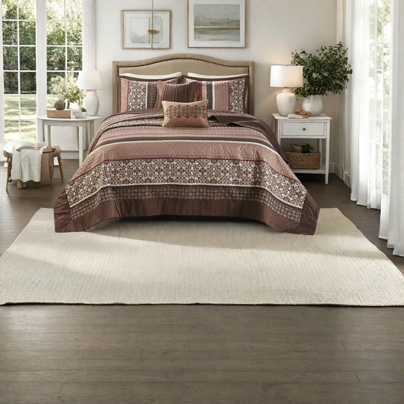 Ensembles de literie matelassés en jacquard élégant en coton rouge très grand confort