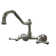 Double Handle Wall Mount Bridge Faucet with Buckingham Lever Handles