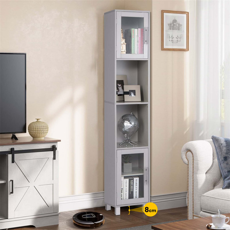 Aaleeyah Linen Cabinet, Grey