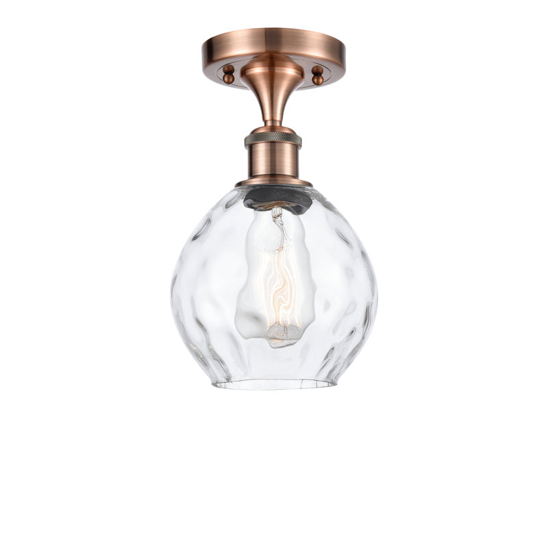 Plafonnier semi-encastré 6 lumières Morganna, Ampoule DEL 6 watts Vinage, Nickel satiné brossé