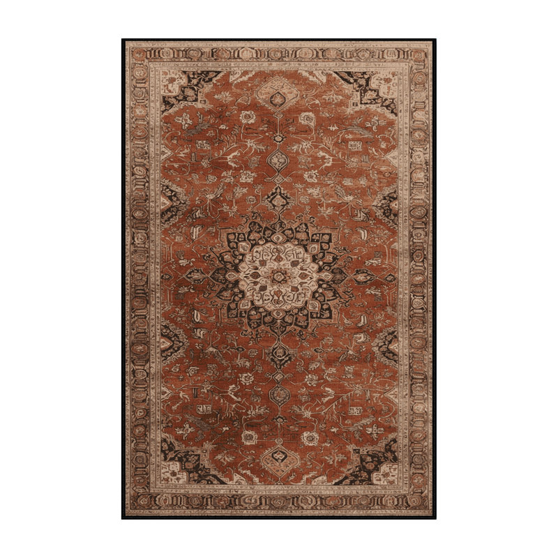 Tapis brun lavable à la machine, Rectangulaire 2 pi x 3 pi