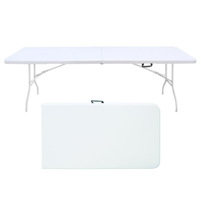 Table de banquet pliante de 6 pieds, plateau supérieur en plastique robuste avec conception pliable, pour les réceptions à l'intérieur ou à l'extérieur