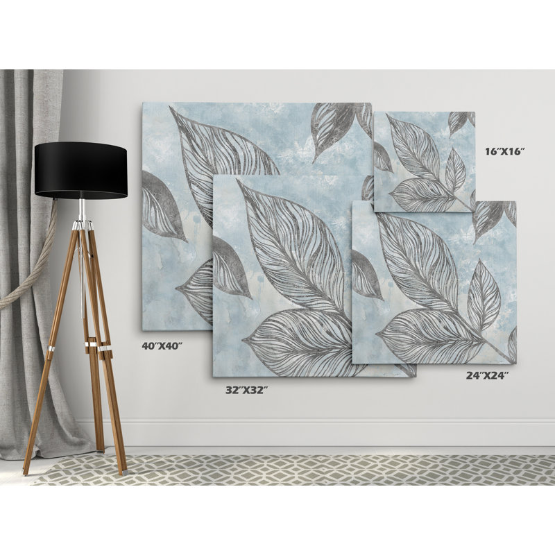 " Soft Silhouette Leaves ", 24" H x 24" W x 1.5" D, Wrapped Canvas