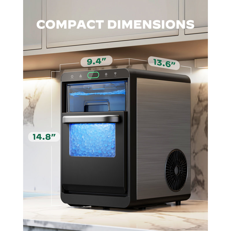 La machine à glaçons de table, le broyeur à glace domestique, la machine à glaçons Pebble, peuvent produire 44 livres de glace en 24 heures, avec un réservoir d'eau coulissant monté à l'avant et un panier amovible, en acier inoxydable. （Contrôle intelligent）