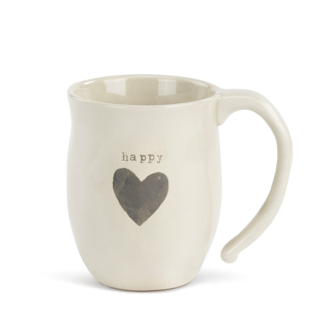 Clay Happy Heart Coffee Mug August Grove®