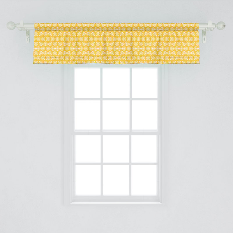 Cantonnière jaune et blanche Ambesonne, L 54 po x L 12 po