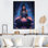 «Blue Yoga Lotus Woman - Fashion Wall», décoration murale