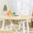 Kids' Wooden Round Storage Table & 2 Chair Set - Natural & White-21330786