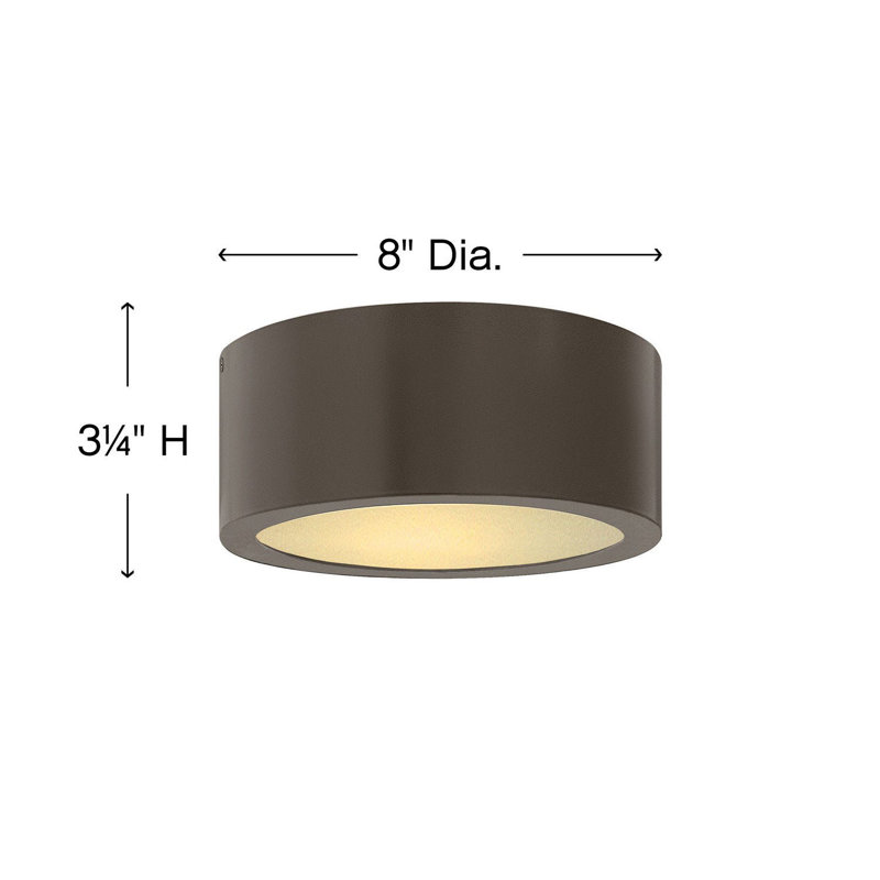 Luna 1 - Bulb Outdoor Flush Mount, Bronze