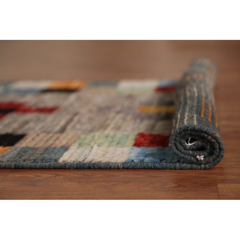 Checkered Wool Moroccan Oriental Runner Rug 3x10