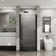 34"X72" Pivot Shower Door, 1/4 Inch Thick Tempered Glass Swing Shower Door, Semi-Frameless Design