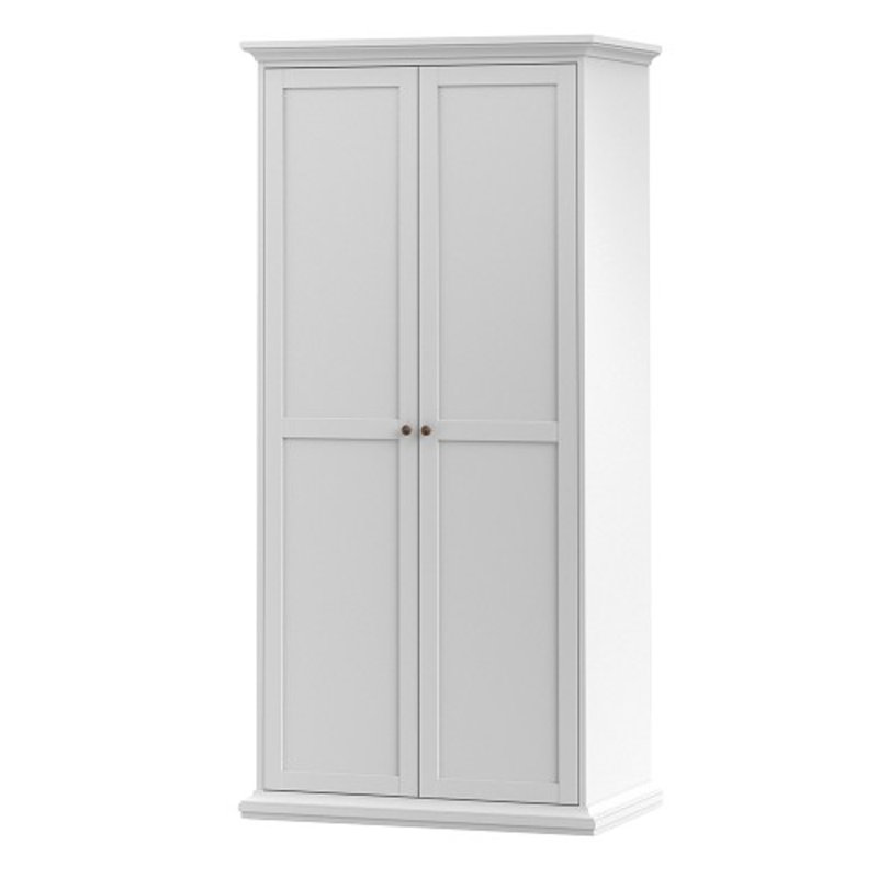 Woodburn 2 Door Manufactured Wood Wardrobe, White