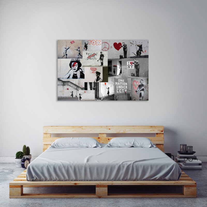 « red collage », reproduction d’impression sur toile tendue, H 16 po x l 24 po x P 1,5 po