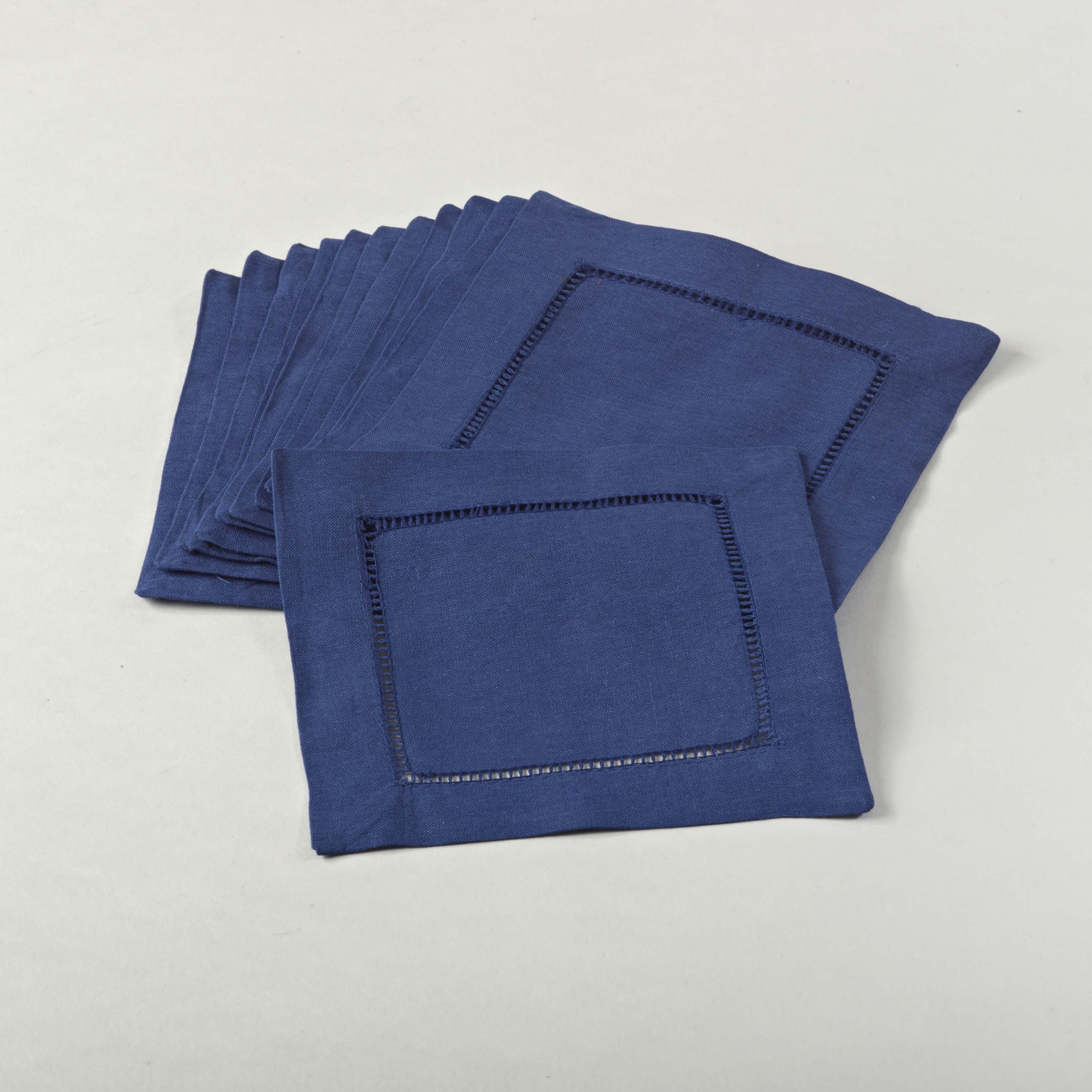 Gelder Reversible Cocktail Linen Napkin, Cobalt Blue