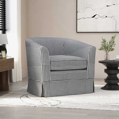 Aajaylah Upholstered Swivel Barrel Chair