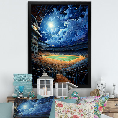 «Modern Baseball Stadium At Night II», impressions sur toile de paysages urbains