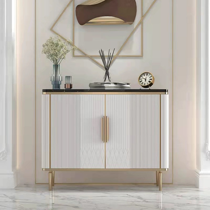 Rangement à chaussures en aluminium blanc, 35.43" H x 31.5" W x 11.81" D