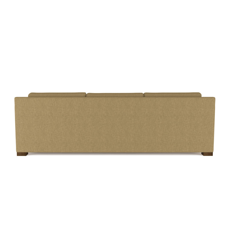 Mercer Track-Arm Sofa, Dark Brown, 33.5" H x 108" W x 39" D, Box Weave Linen Marzipan