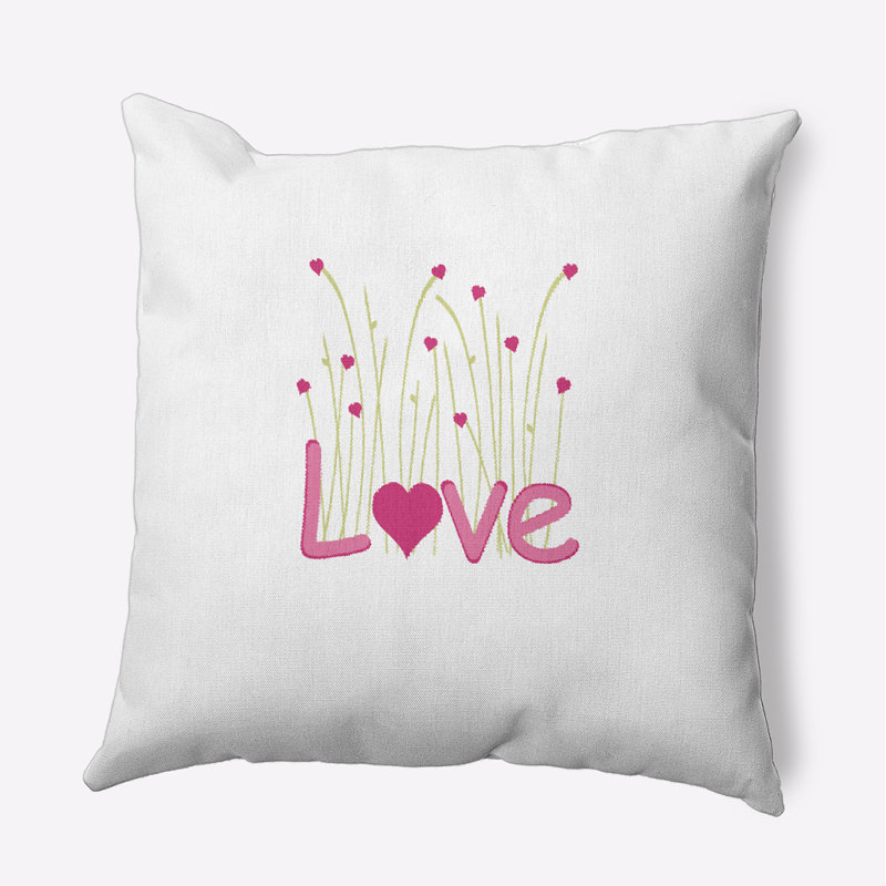 Valentine's Day Reversible Throw Pillow, Fuchsia, 18" H x 18" W