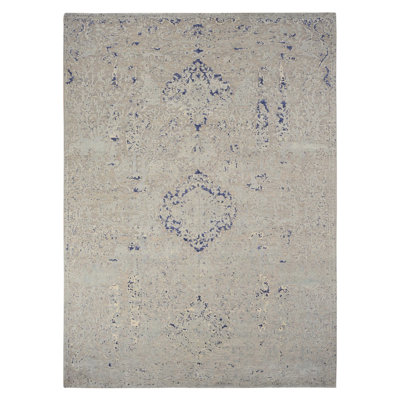 Tapis bleu nouvel âge en soie Cargian