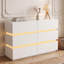Commode 6 tiroirs l 47,3 po avec prise de courant, commode avec deux lumières DEL-130603334-134285590