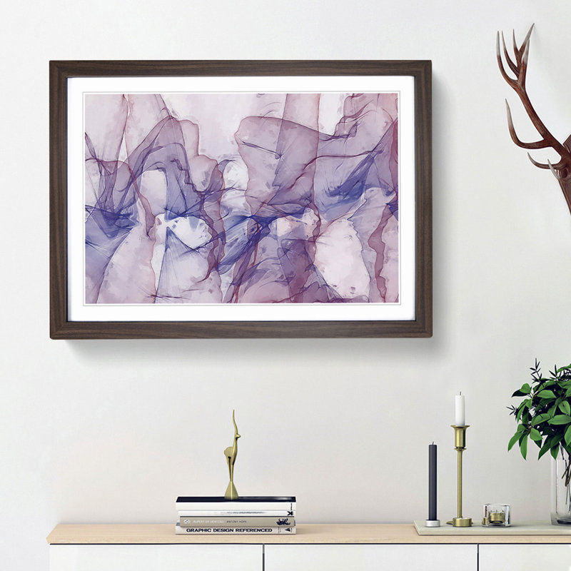 Gentle Movement in Abstract - Framed Print, 62cm H x 87cm W x 2cm D, Walnut Framed