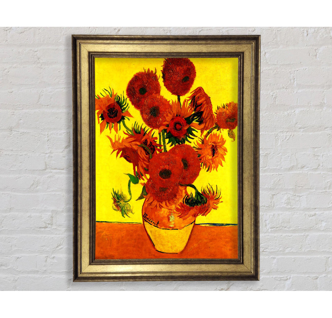 Van Gogh Stillleben Vase mit fünfzehn Sonnenblumen 3 - Einzelne Bilderrahmen Kunstdrucke