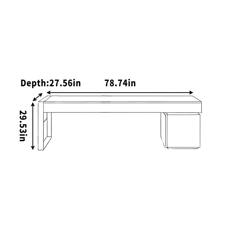 Jannick, 29.53" H x 78.74" W x 27.56" D, Orange