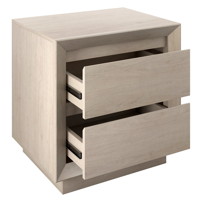 Table de chevet rectangulaire de 24 po de large blanc aulne Emmett, Aulne blanc
