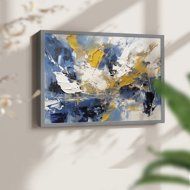 Abstract Series-CXLVI -Framed Print - Restickable, Grey, 16" H x 20" W
