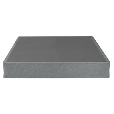 9 po Base de lit pliable en métal, sommier à sommier très grand californien, gris