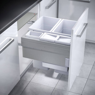 Plastic Open Pull Out/Under Counter Rubbish Bin - 91L