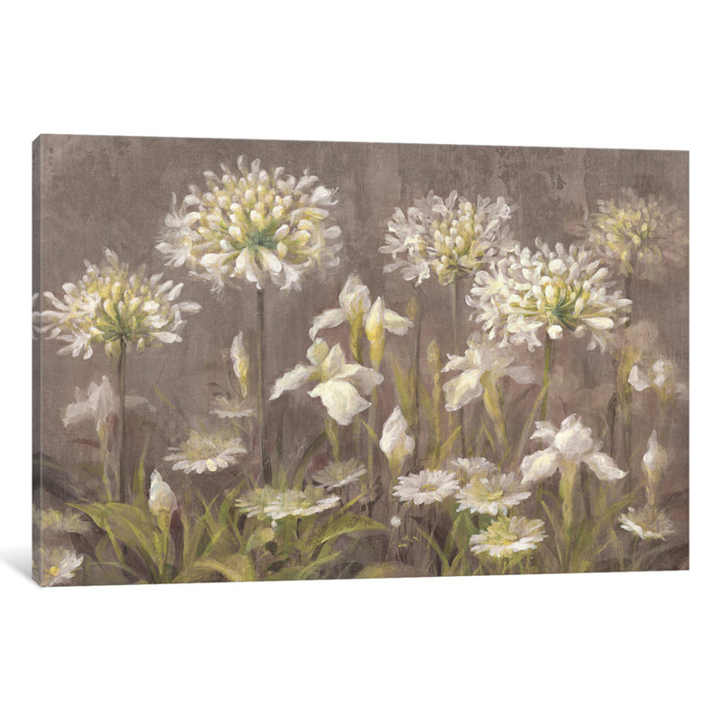 Spring Blossoms Floral Canvas Art in Neutral Tones