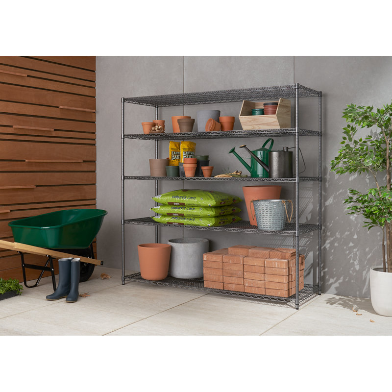 Étagère robuste en fil métallique H 72 po x l 72 po x P 24 po