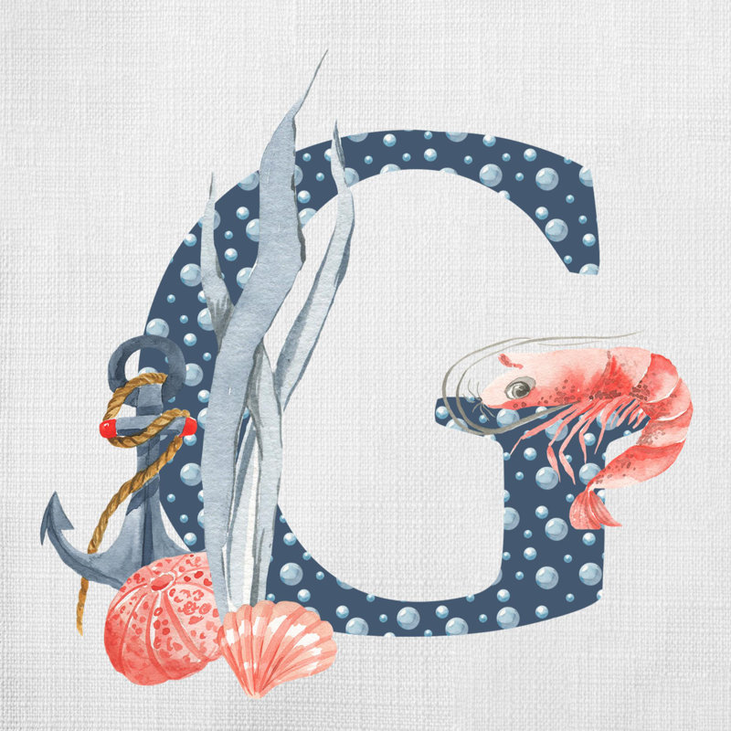 Nautical Sea Life_232 - Coussin décoratif avec coussin décoratif, H 16 po x l 16 po